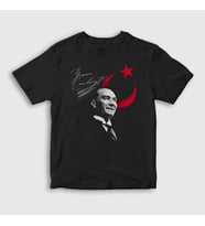Presmono Unisex Çocuk Siyah 29 Ekim Yaşasın Cumhuriyet Atatürk T-Shirt 501549tt