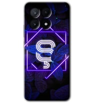Poco x6 Pro Kılıf HD Desen Baskılı Kılıf - Dark Neon Yaprak Ş Harfi