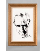 Altın Varaklı Paspartulu Çerçeveli Atatürk Tablo nt898