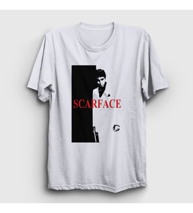 Presmono Unisex Beyaz Cover Film Scarface T-Shirt 250670tt
