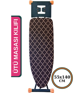 Ütü Masası Kılıfı Büyük Boy İpli Stoperli Keçeli Kılıfı Örtüsü Bezi 55x140cm Damask Brown