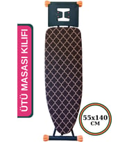 Ütü Masası Kılıfı Büyük Boy İpli Stoperli Keçeli Kılıfı Örtüsü Bezi 55x140cm Damask Brown