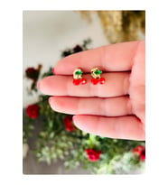 XUPING MİNİMAL KIRMIZI KİRAZ KÜPE 1CM-GOLD RENK ACR8396