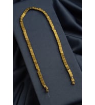 Hematit Doğal Taş Mat Açık Sarı Bombeli Kesim Çift Delik 6x6mm Dizi [AA]