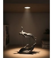 3D El İnsan Figürü Gri Soyut Modern Dekoratif Biblo