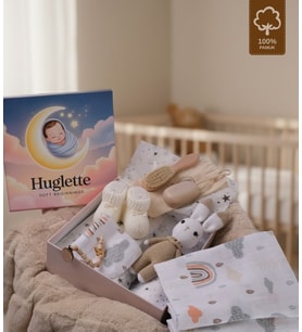 Winny - Unisex Bebek Takım Yenidoğan Hediyelik Seti - %100 Pamuk Müslin Set, Örme Patik (Bej)