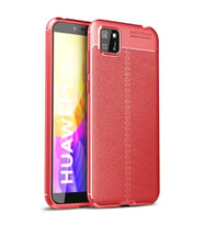 Huawei Y5P Kılıf Niss Deri Desenli Silikon Kılıf (Kırmızı)