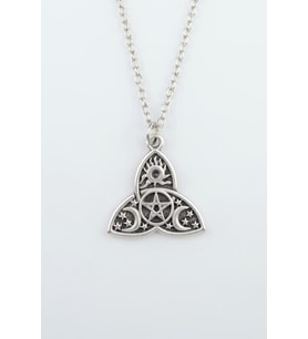 Triquetra Gümüş Kaplama Düz Zincir Kolye