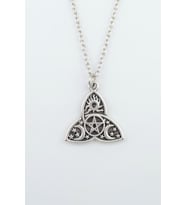 Triquetra Gümüş Kaplama Düz Zincir Kolye
