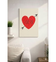 I LOVE YOU YAZILI KALP VE OK DETAYLI SADE ŞIK TASARIMLI  MDF TABLO (27X18)