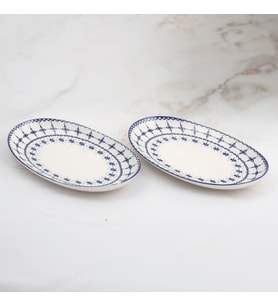 GÜRAL PORSELEN Elips 2 Parça 25 Cm Bone Kayık Tabak - 1614