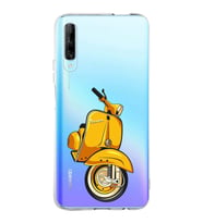 Huawei P Smart Pro Uyumlu Kapak Vespa Tasarımlı Şeffaf Silikon Kılıf