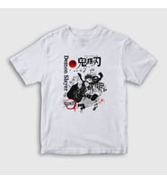 Presmono Unisex Çocuk Beyaz Tanjiro Nezuko V2 Anime Demon Slayer Kimetsu No Yaiba T-Shirt 308999tt