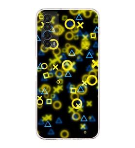 Huawei P Smart 2019  Kamera korumalı Kapak Semboller Tasarımlı  Şeffaf Kılıf