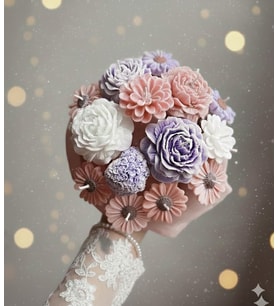 Mumelia Candles Pastel Aşk Hikayesi - Doğal Soya Mum Buketi