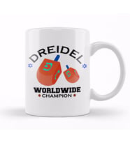 Dreidel Worldwide Champion Cute Hanukkah Kupa Bardak Porselen