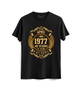 Vintage Gold Awesome Series April 1977 Siyah Tshirt