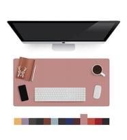 Lindos Deri Masa Pedi, Büyük Mouse Pad, Gaming Oyuncu Mause Pad, Ofis ve Ev İçin Masa Altlığı (Pudra)