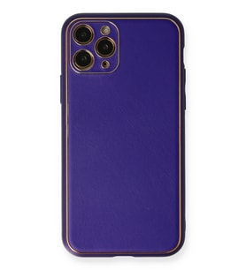 Durukar® iPhone 11 Pro Kılıf Coco Deri Silikon Kapak - Mor