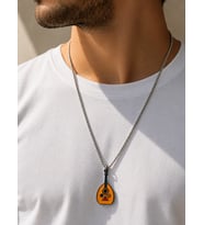 Ud Figürlü Kolye Paslanmaz Çelik Zincirli 60 cm Unisex Müzik Kolyesi 5 × 2 cm