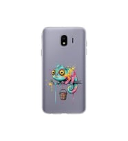 Samsung Galaxy J4 ile Uyumlu Splash Bukalemun Tasarımlı Şeffaf Silikon Kılıf