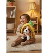 Yumuşacık Sevimli Fermuarlı Ananas Köpek Peluş Oyuncak 27 cm