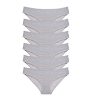 6 adet Süper Eko Set Likralı Kadın Slip Külot Gri