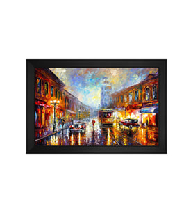 Manzara Temalı Kanvas Tablo 50 x 70 cm Siyah Çerçeve