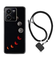 Vivo Y22 Kılıf Resimli Boyun Askılı İpli Desenli Silikon Series Mooons 1861