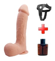 22,2 cm Belden Bağlamalı Realistik Vantuzlu Dildo Penis - Johnson (Ten)