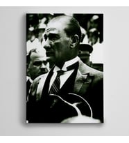 Atatürk Şapka Siyah Beyaz Kanvas Tablo