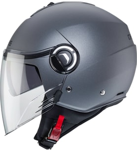 Motosiklet Kaskı Riviera V4 Metalik Gri Güneş Vizörlü Yarım Açık Kask