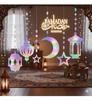 Ramazan Asmalı Süs Sarkıt - Ayyıldız Kandil Hologramlı