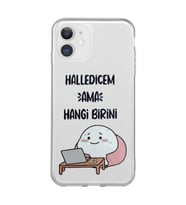 Iphone 11 Uyumlu Halledicem Tasarımlı Şeffaf Telefon Kılıfı