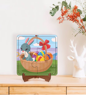 BK Toys Çocuklar İçin 2 si 1 arada Eğitici-Öğretici Ahşap 4 Parça Yapboz Puzzle Çerçeve Model 51