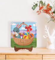 BK Toys Çocuklar İçin 2 si 1 arada Eğitici-Öğretici Ahşap 4 Parça Yapboz Puzzle Çerçeve Model 51