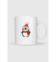 Yılbaşı Penguen Christmas Baskılı Kupa Bardak