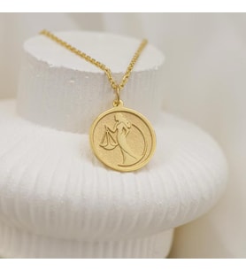 Kişiye Özel 925 Ayar Gümüş Adalet Terazisi Sembol Kolye (Gold)