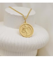 Kişiye Özel 925 Ayar Gümüş Adalet Terazisi Sembol Kolye (Gold)