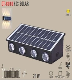 Cata 20w Dış Mekan Modern Aplik Kos Solar 3200K CT-8010