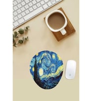 Van Gogh Starry Night Desenli Bilek Destekli Mouse Pad