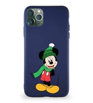 Apple iPhone 11 Pro Max Soft Premier Kapak Mickey Mouse-G Tasarımlı Silikon Kılıf - Lacivert (Şeffaf)