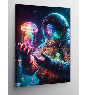 Kanvas Tablo Astronot Ve Denizanası
