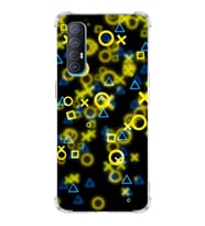PrintiFy Oppo Reno 3 Pro Uyumlu Köşe Korumalı Semboller Tasarımlı Şeffaf Silikon Kılıf