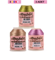 3 Adet Altınbaşak Oya ve Dantel İpi 20 gr - Royaleks - No: 042 - 034 - 656