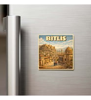 Bitlis Şehri - Pop-Art Travel - 9x9 cm Buzdolap Magneti