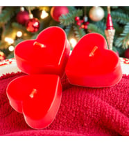 KIRMIZI KALPLİ MUM 3.5X7 CM YIILBAŞI DEKORATİF KIRMIZI KALPLİ YILBAŞI MUMU