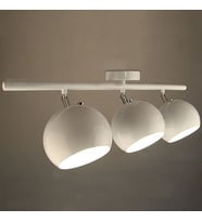 Rsylight Retro Beyaz 180 Derece Hareketli Modern Spor 3 Lü Led spot Avize Beyaz Ampullü