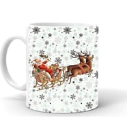 Tanem Yılbası Noel Temalı Baskılı Seramik Beyaz Kupa