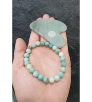 Nelleovana Amazonit Doğaltaş Bileklik ( Aventurin Gua Sha Hediyeli ) 8 Mm